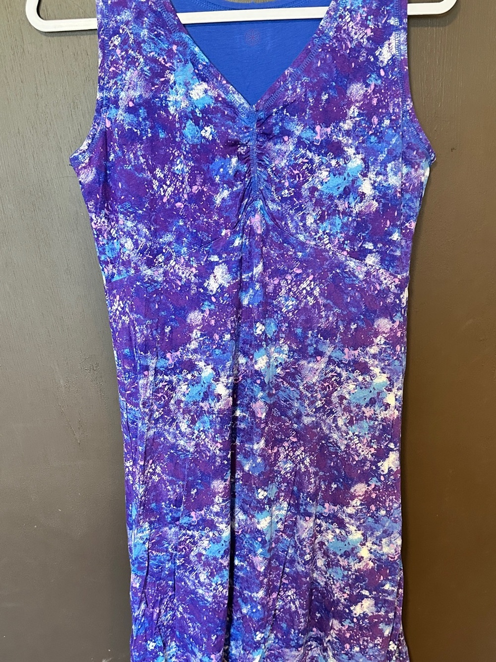 Indigo Rose Reversible Purple Blue Abstract Sleeveless Dress Women’s L